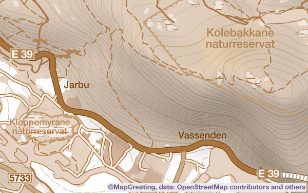 Naturvernkart, målestokk 1:100 000, Norge, sepia