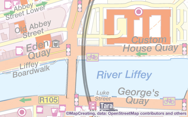 General-purpose custom map of Ireland in 1:10,000 scale. Illustrative, clear, detailed, for 9€