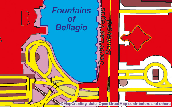 Base map of Las Vegas in 1:10,000 scale. Legible, simple, for personalisation