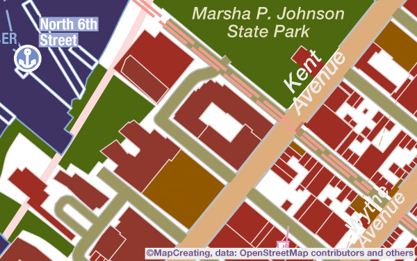 City map in 1:10,000 scale, New York, created automatically