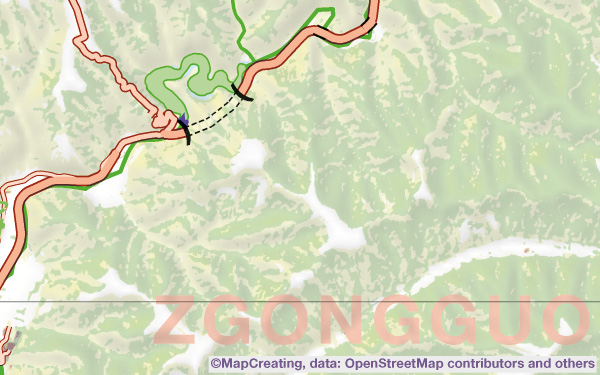 Landscape map of China in 1:200,000 scale. Forests, rice fields, built-up areas