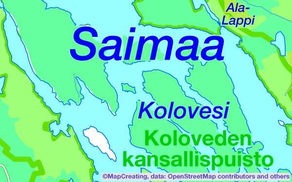 Nature conservation map of Finland in 1:200,000 scale. IUCN forms, areas