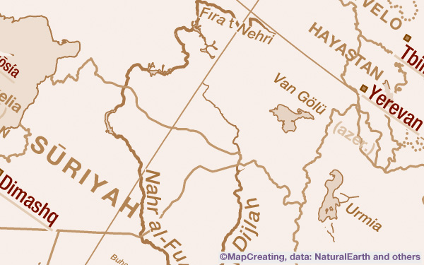 Base map of Near East in 1:20,000,000 scale. Simple, perfect map