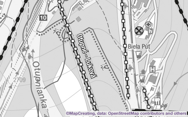 Ski tourism map of Slovakia in 1:20,000 scale. Cable railways, ski trails, ski touring