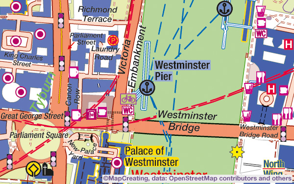 City map in 1:20,000 scale, London, customized map of the centre