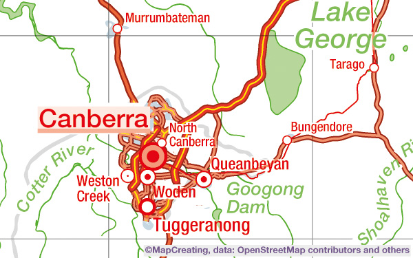 Administrative and road map of Australia in 1:2,000,000 scale. Simple clear, legible chart