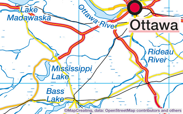 Administrative map of Canada in 1:2,000,000 scale. Provincies, territories, municipalities