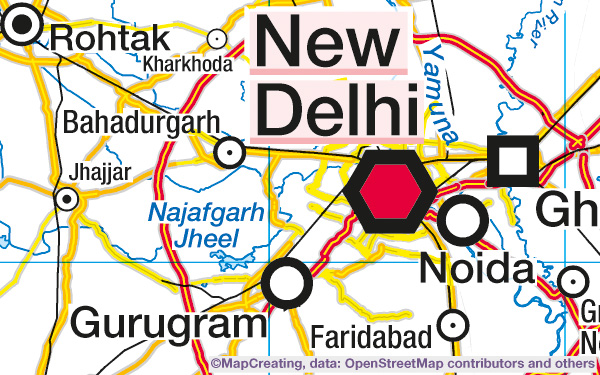 Railway map of India in 1:2,000,000 scale. Small map with communication lines