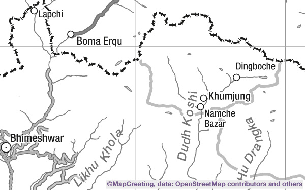 Base custom map of Nepal in 1:2,000,000 scale. Simple, greyscale background