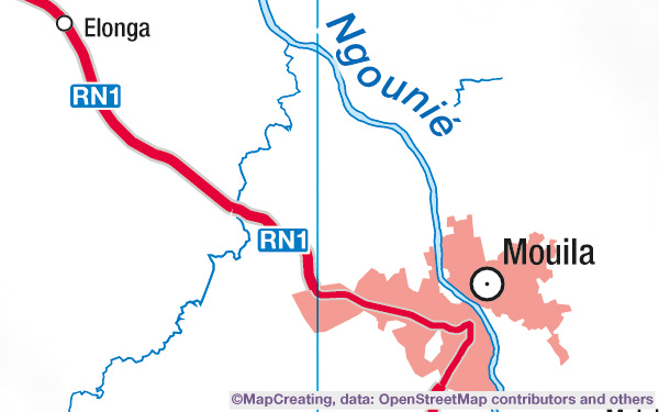 Carte géographique générale, échelle 1:450 000, Gabon, manière de créer une carte