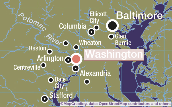 Administrative map of The U.S.A. in 1:4,000,000 scale, night mapcreating manner