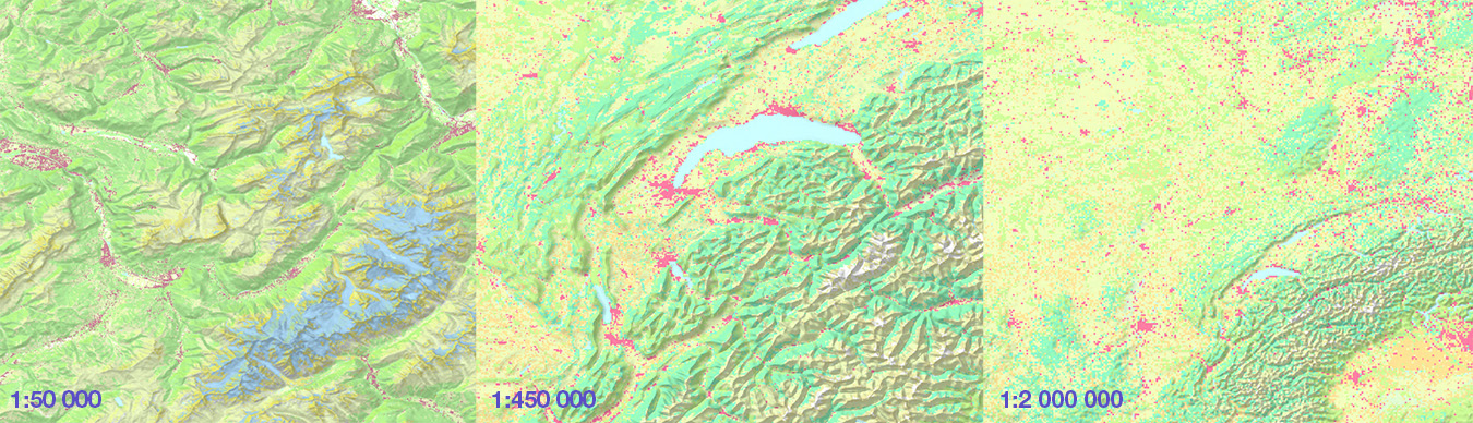 Mosaics with land use/ landscape with hill shading, full of informations suitable for bad mapped/ uncharted areas