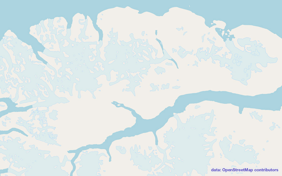 OpenStreetMap®, mało treści w regionach polarnych, mało wiarygodne