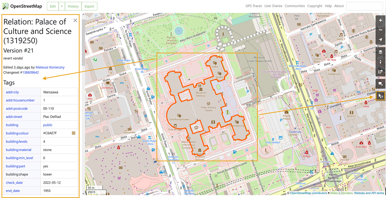 OpenStreetMap®, kodowanie budynków, klucze, wartości, atrybuty, relacje