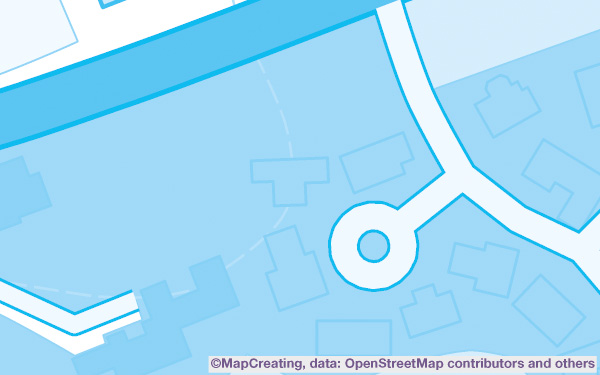 Base map of Bathgate in Bathgate, United Kingdom in 1:5,000 scale. Blue map for school