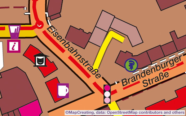 Hiking tourism map of Germany in 1:5,000 scale. Tourist marked trails