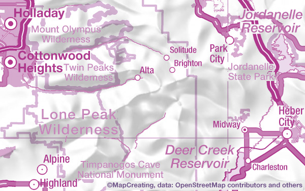 Nature conservation map of The U.S.A. in 1:900,000 scale. Wilderness, National monument