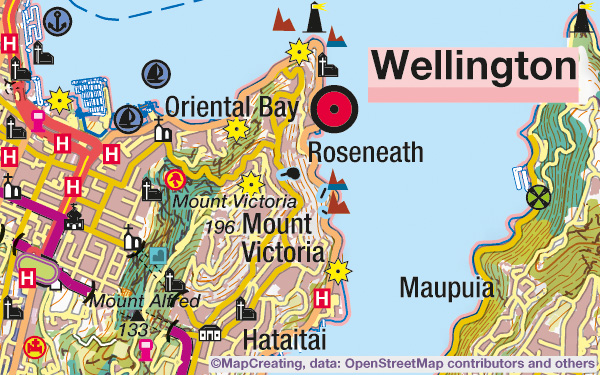 Map of the county in 1:100,000 scale, overview. Roads, names, POI, rivers