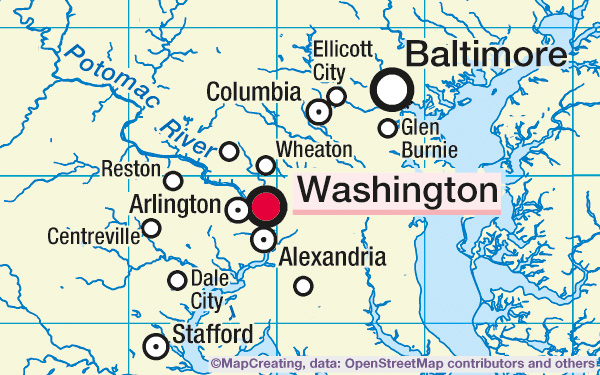 Map of the country in 1:4,000,000 scale. Cities, boundaries, rivers