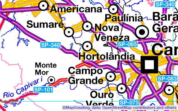 Map of the country in 1:900,000 scale. Roads, cities, boundaries, names, rivers